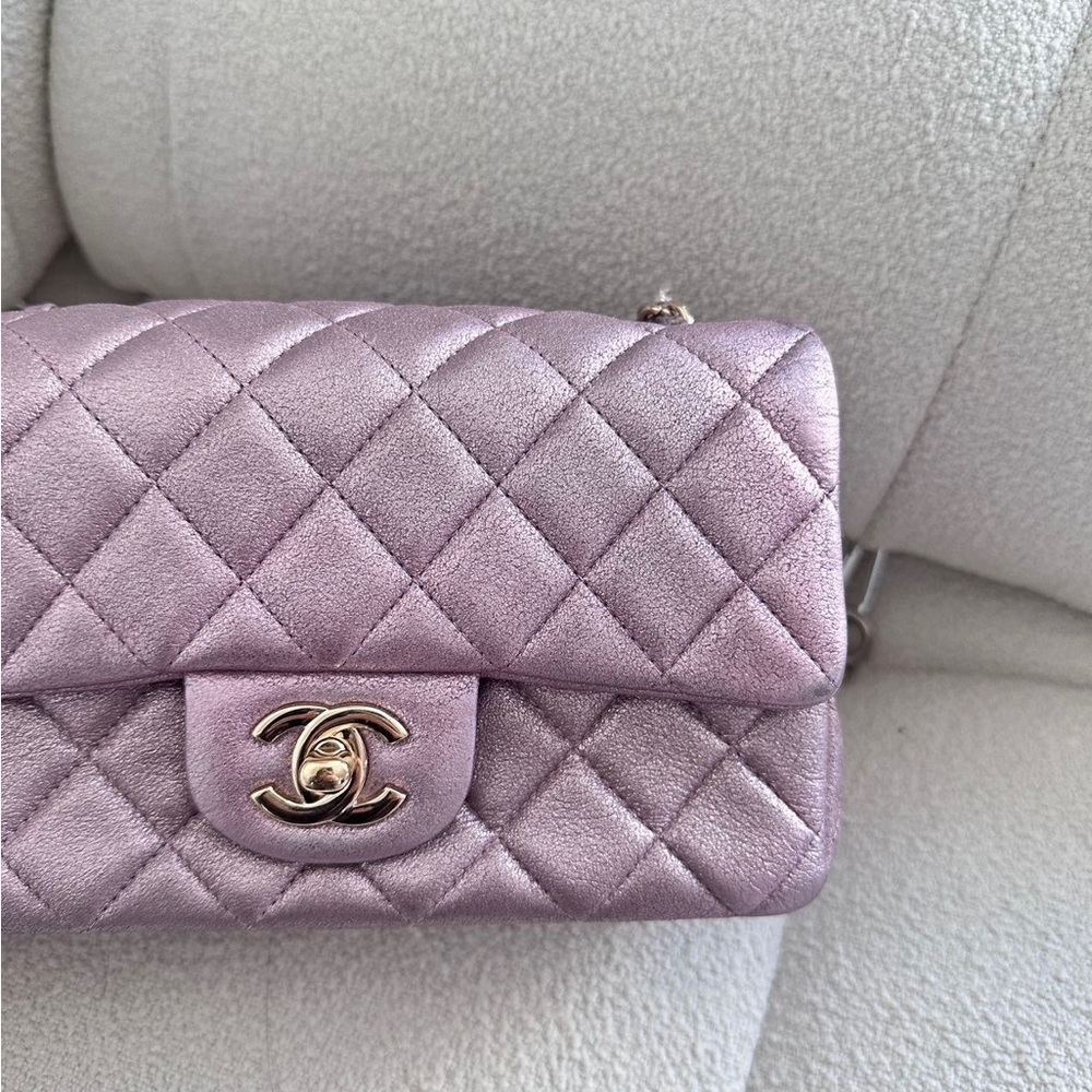 SOLD - CHANEL Iridescent Lambskin Mini Rectangular Flap Bag - Picture 4 of 7